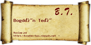Bogdán Teó névjegykártya