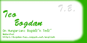 teo bogdan business card